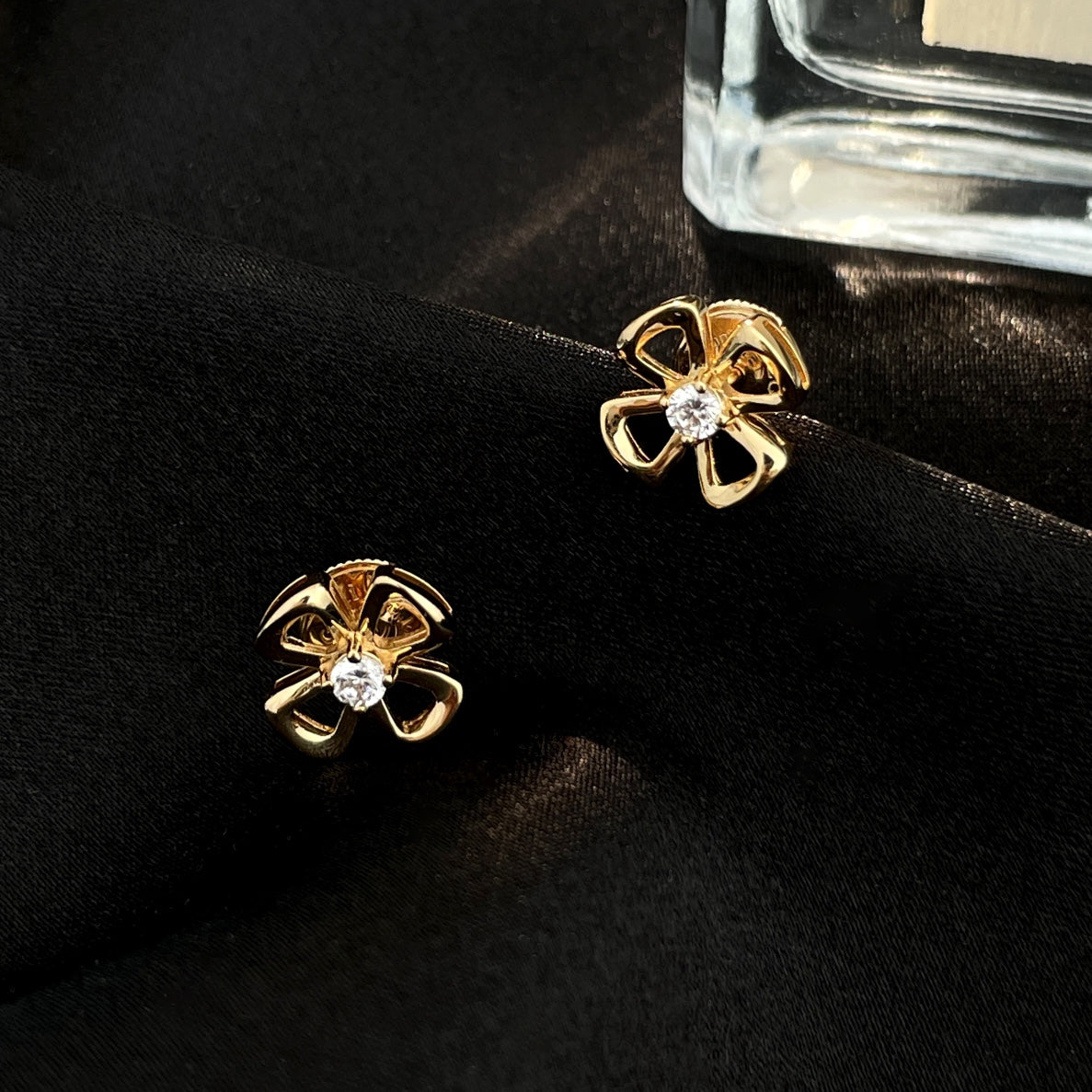 Bvlgari Fiorever Mini Cubic Zirconia Stud Earrings