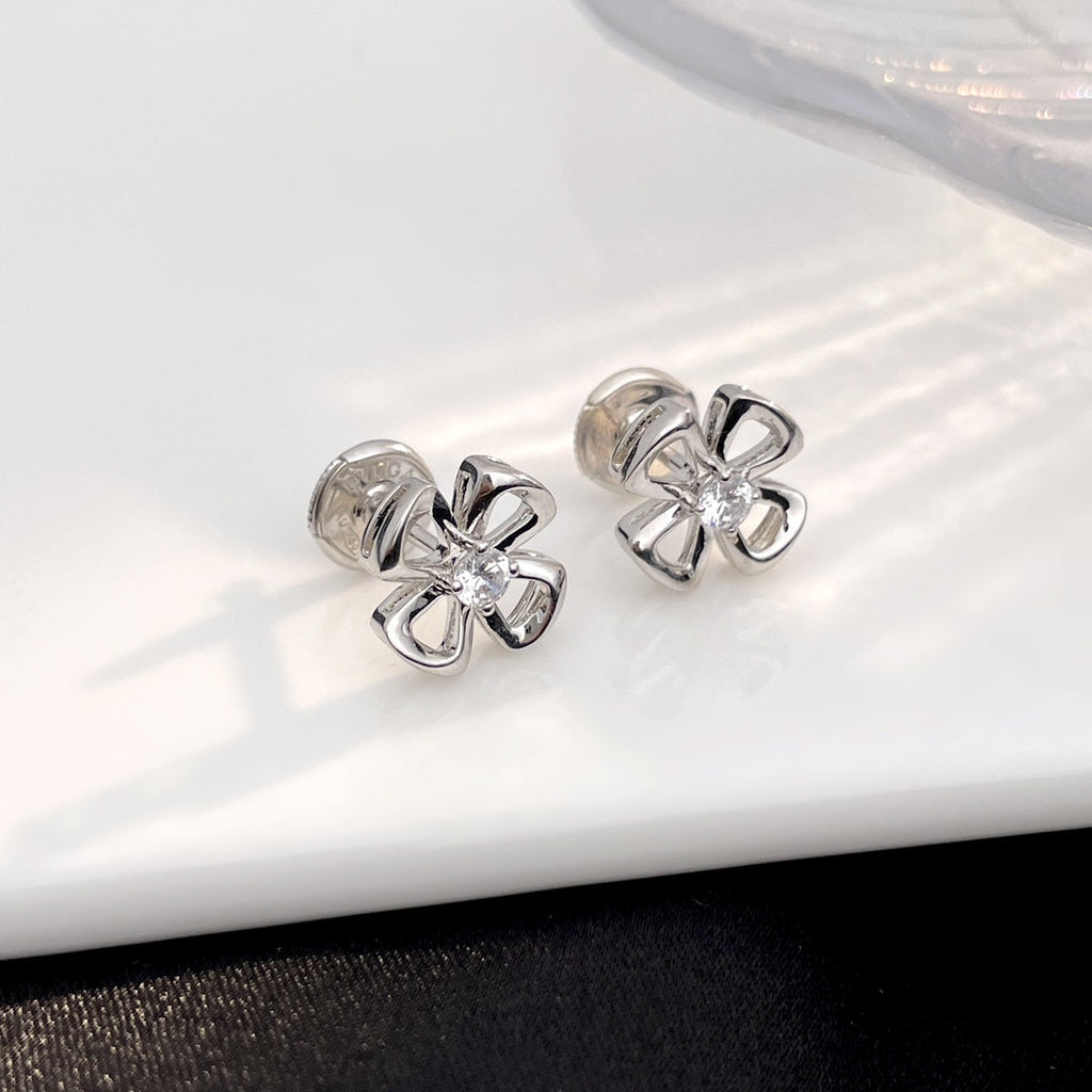 Bvlgari Fiorever Mini Cubic Zirconia Stud Earrings