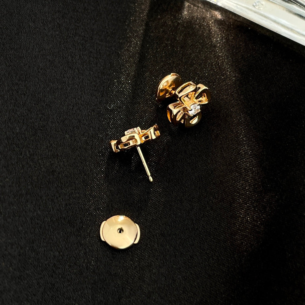 Bvlgari Fiorever Mini Cubic Zirconia Stud Earrings