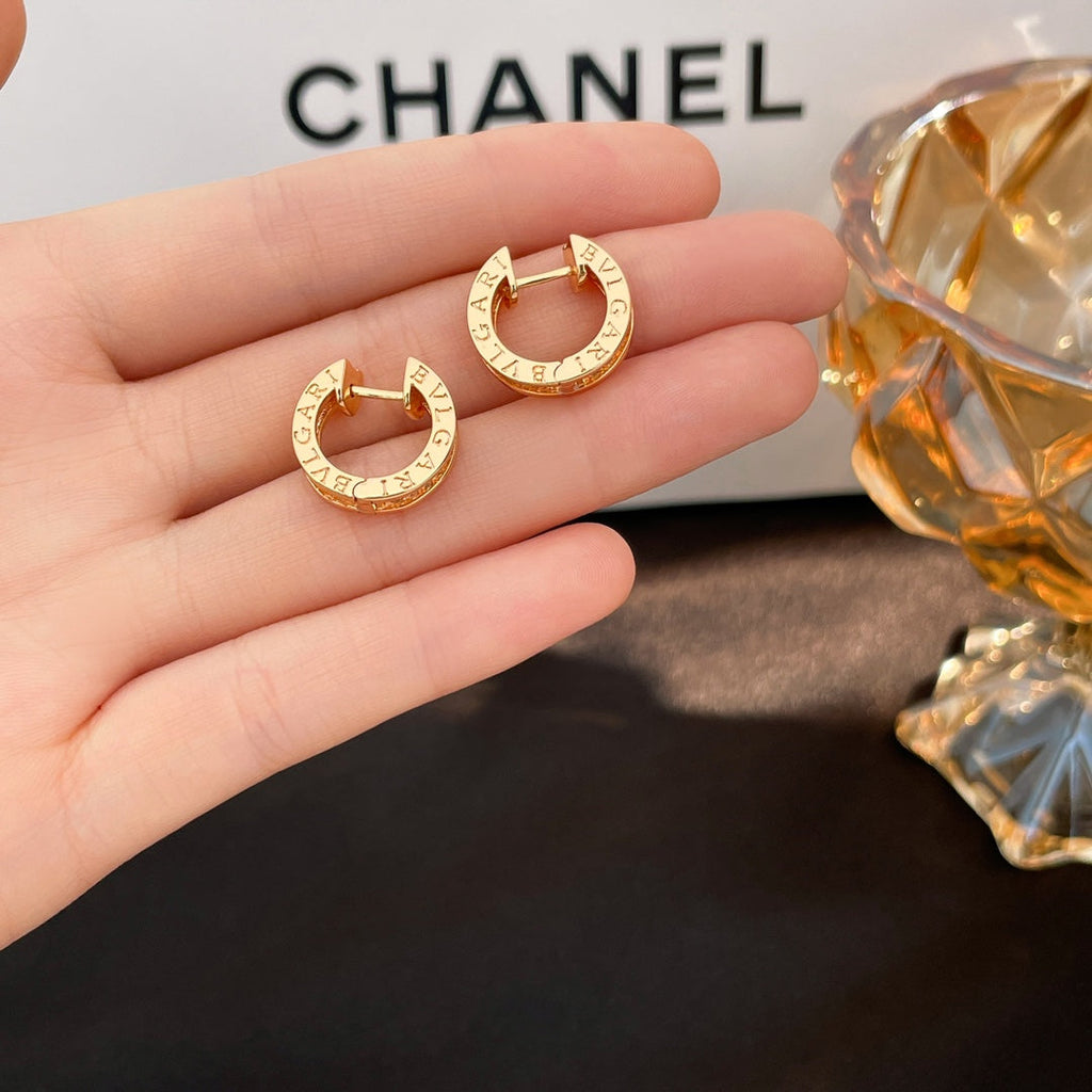 Bvlgari Zero 1 Cubic Zirconia Paved Mini Pink Gold Earrings