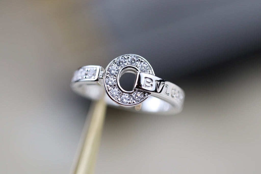Bvlgari Silver Cubic Zirconia Ring