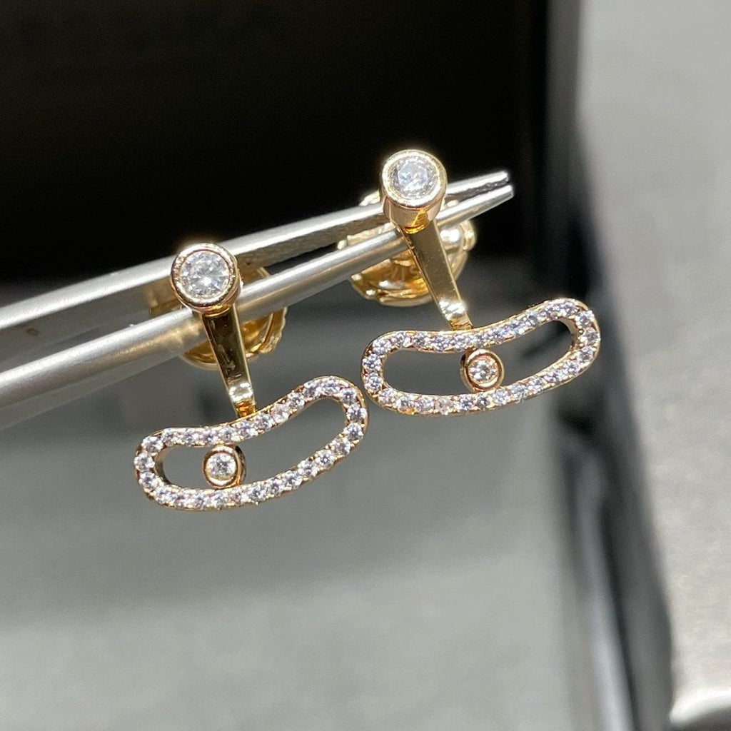 Messika Move Uno Pink Gold Cubic Zirconia Earrings