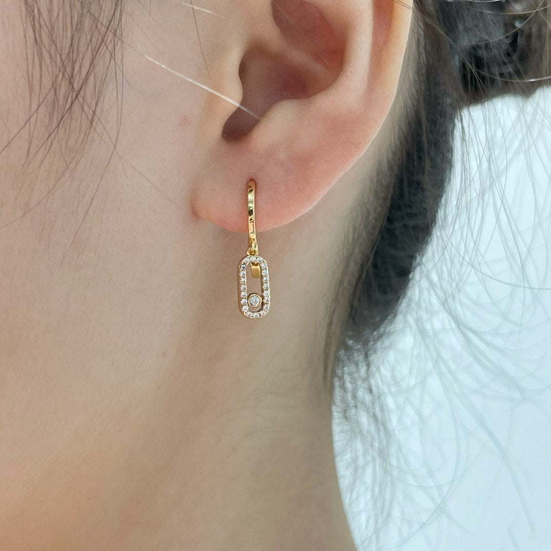 Messika Move Uno Hoop Cubic Zirconia Earrings