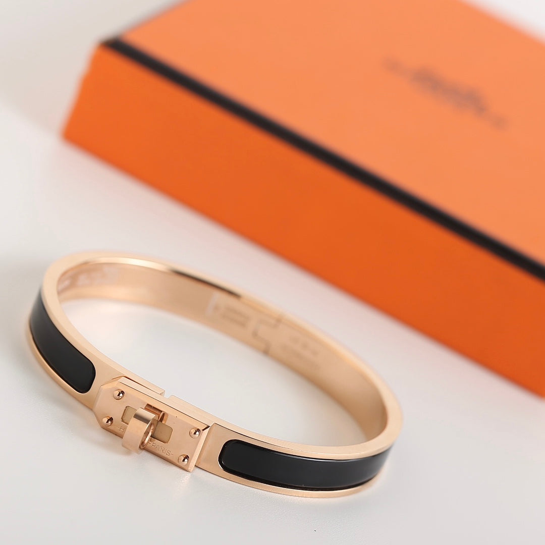 Hermes HM Kelly Black Bracelet