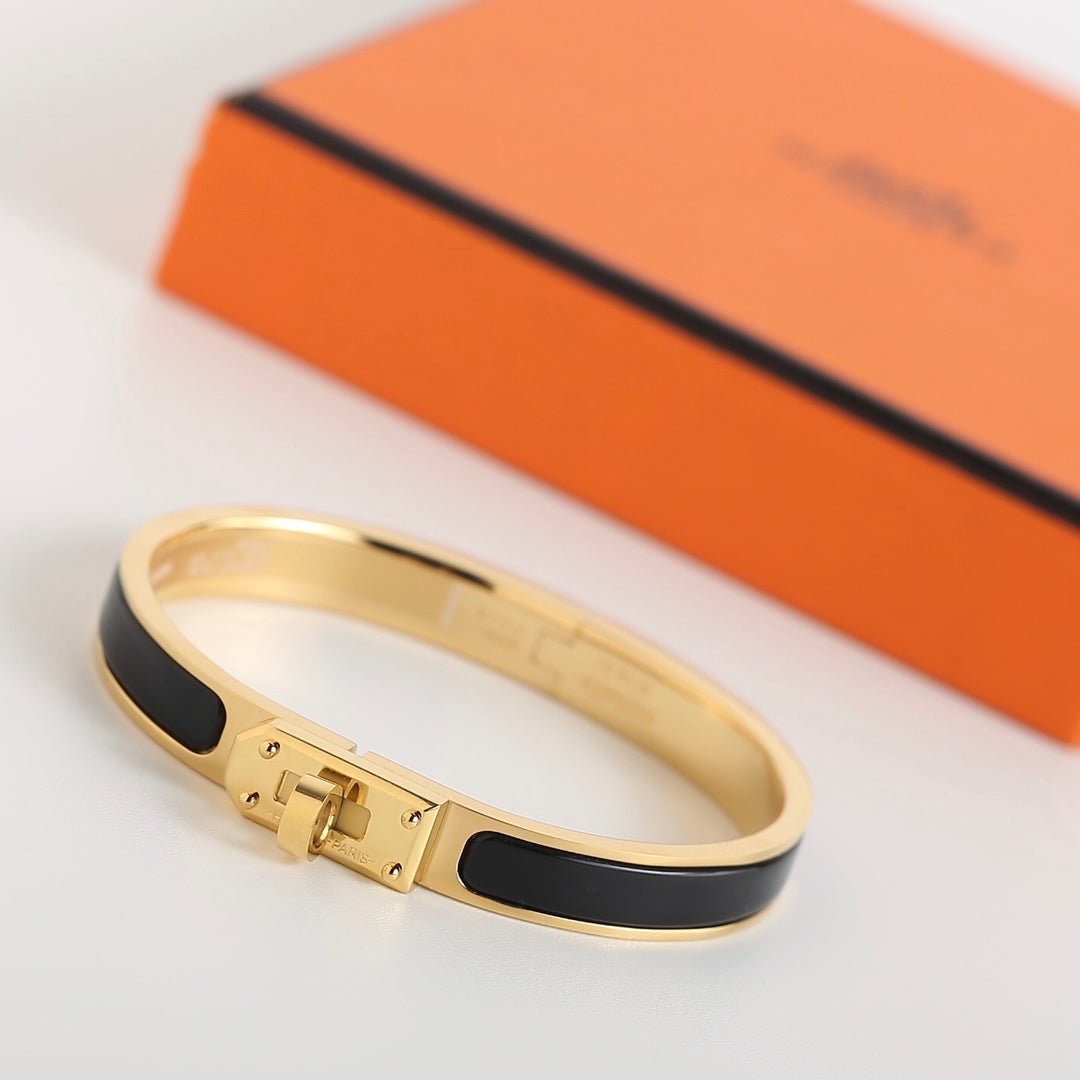 Hermes HM Kelly Black Bracelet