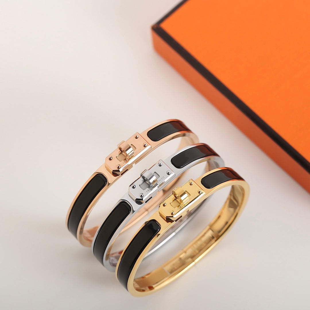 Hermes HM Kelly Black Bracelet