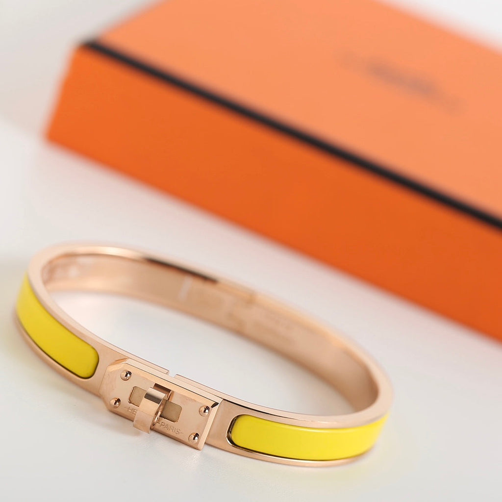Hermes HM Kelly Yellow Bracelet