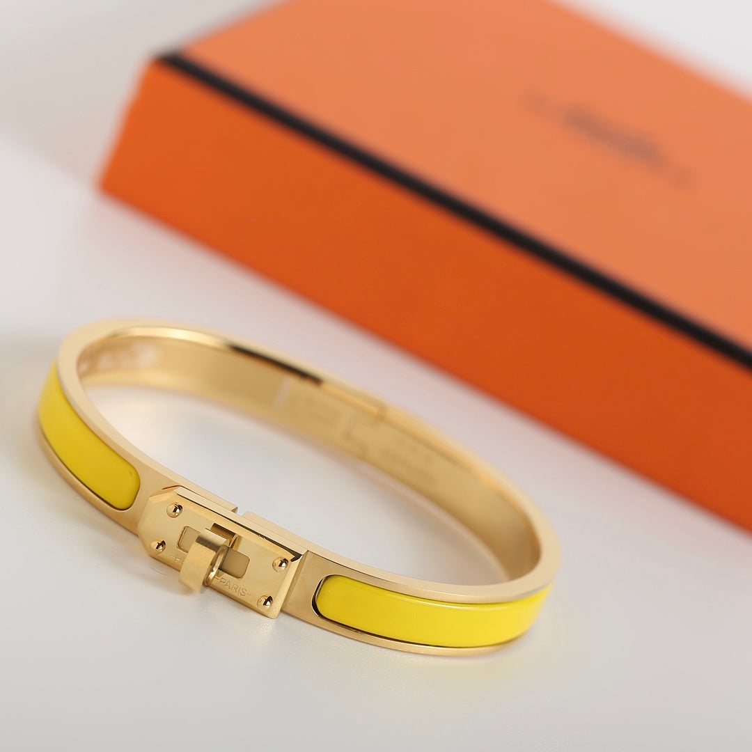 Hermes HM Kelly Yellow Bracelet