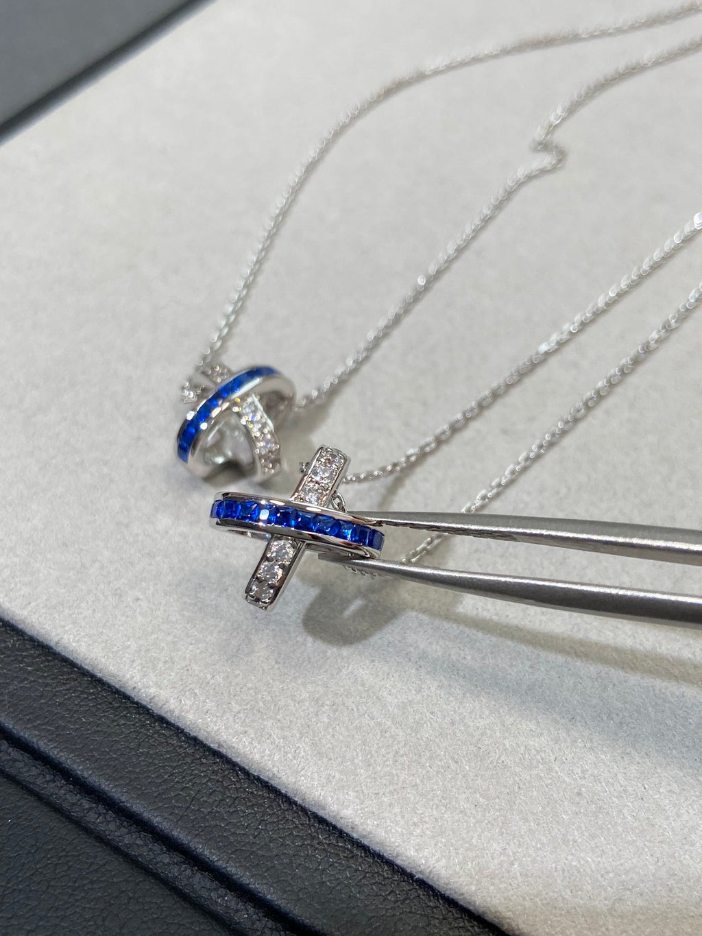 Chaumet Liens Silver Blue Cubic Zirconia Necklace