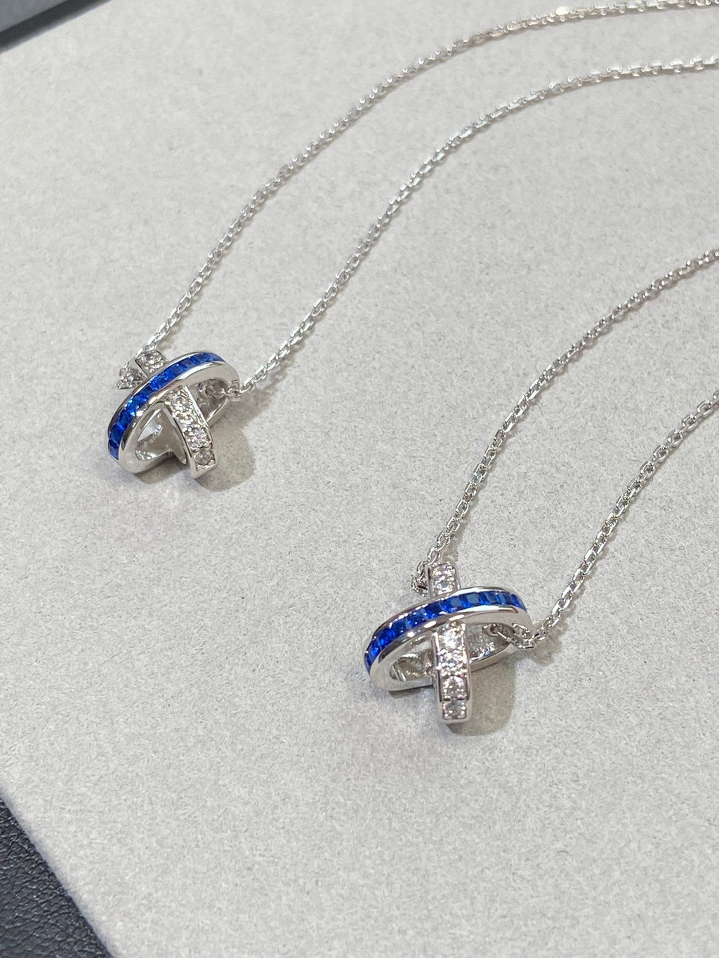 Chaumet Liens Silver Blue Cubic Zirconia Necklace