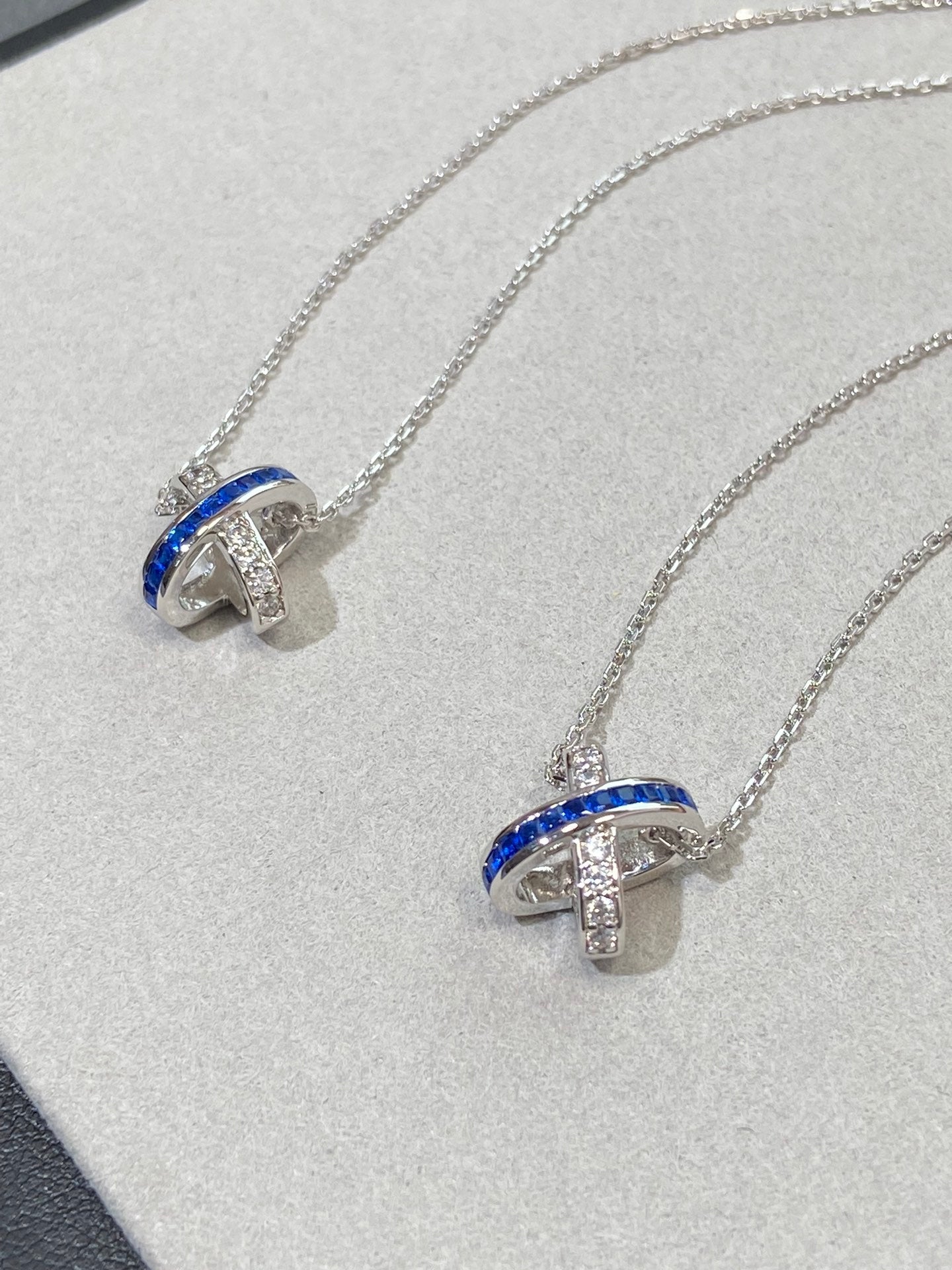 Chaumet Liens Silver Blue Cubic Zirconia Necklace