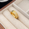 Chanel Crush Ring 6.8MM Gold Cubic Zirconia Quilted