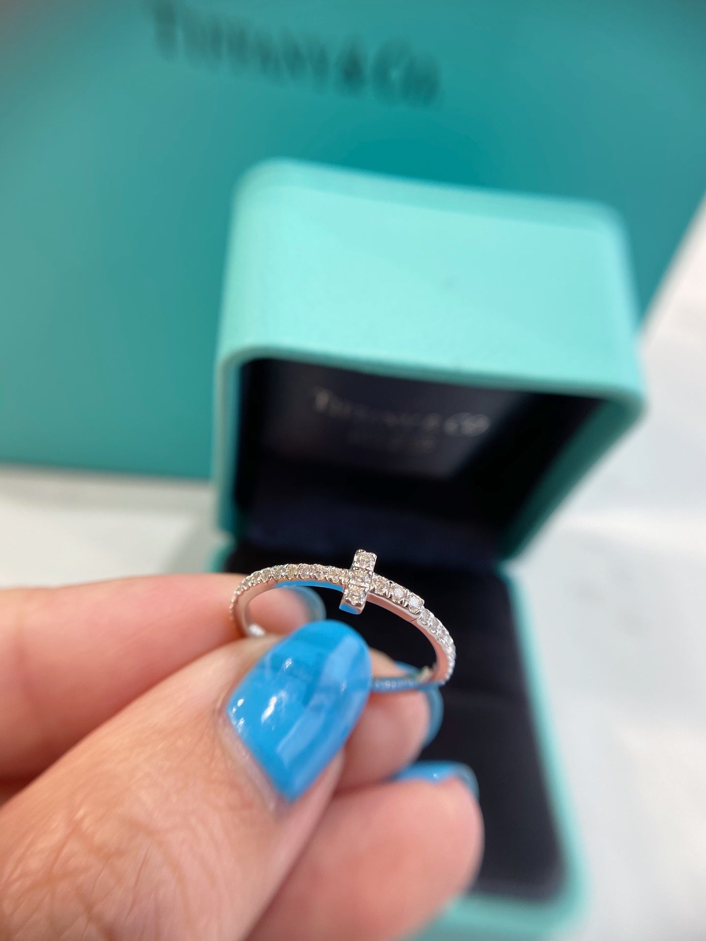 Tiffany T Small Ring Cubic Zirconia Silver