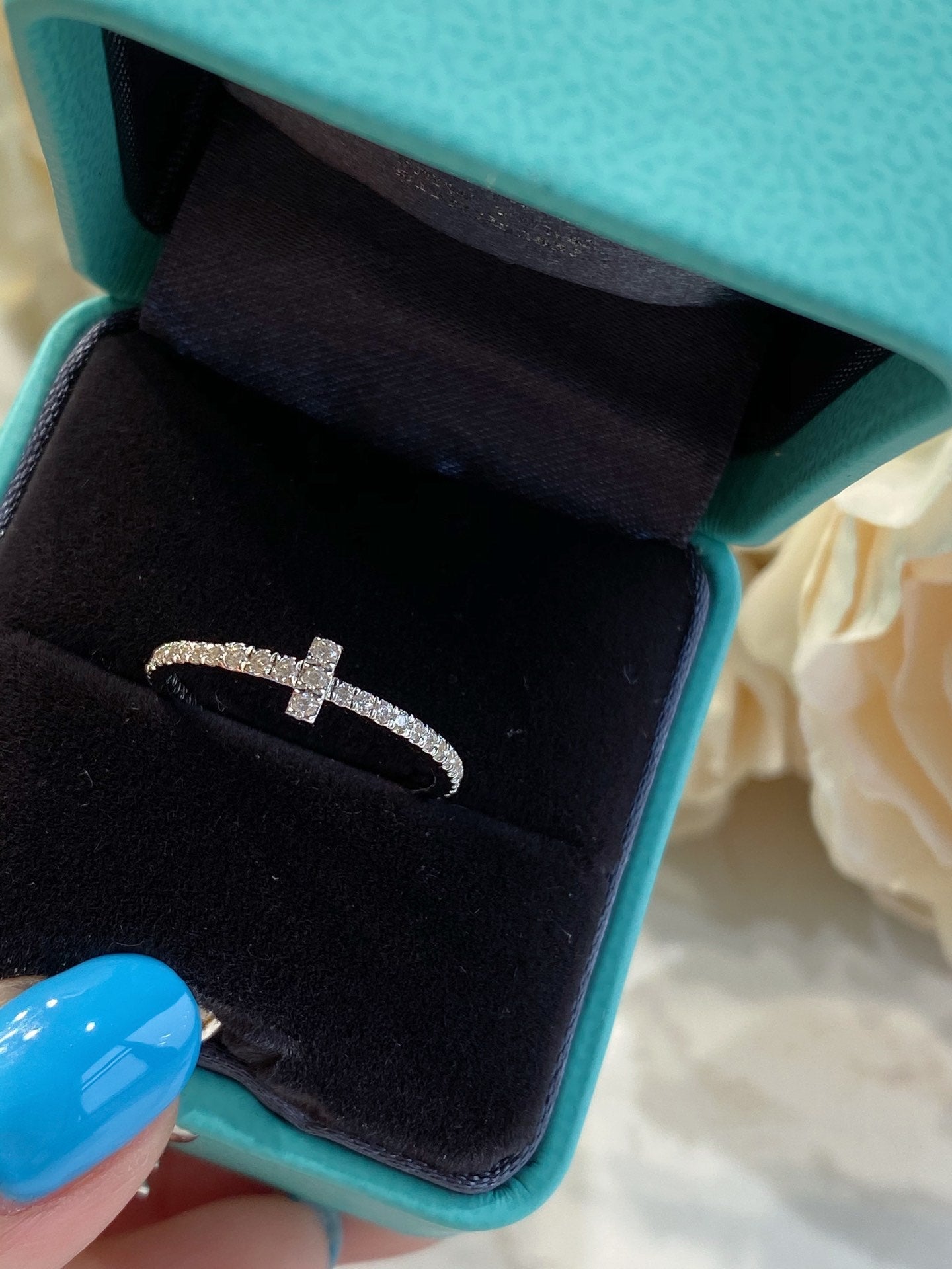 Tiffany T Small Ring Cubic Zirconia Silver