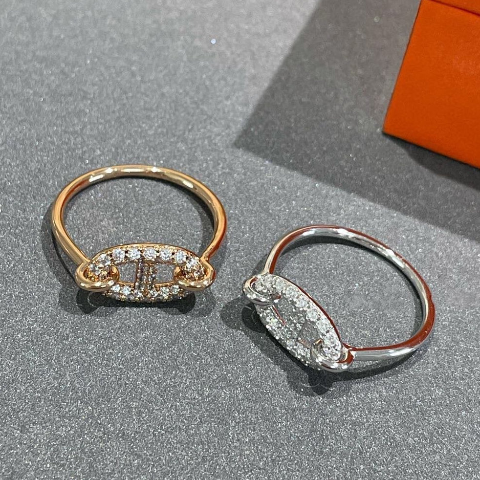 Hermes Ronde Small Cubic Zirconia Ring