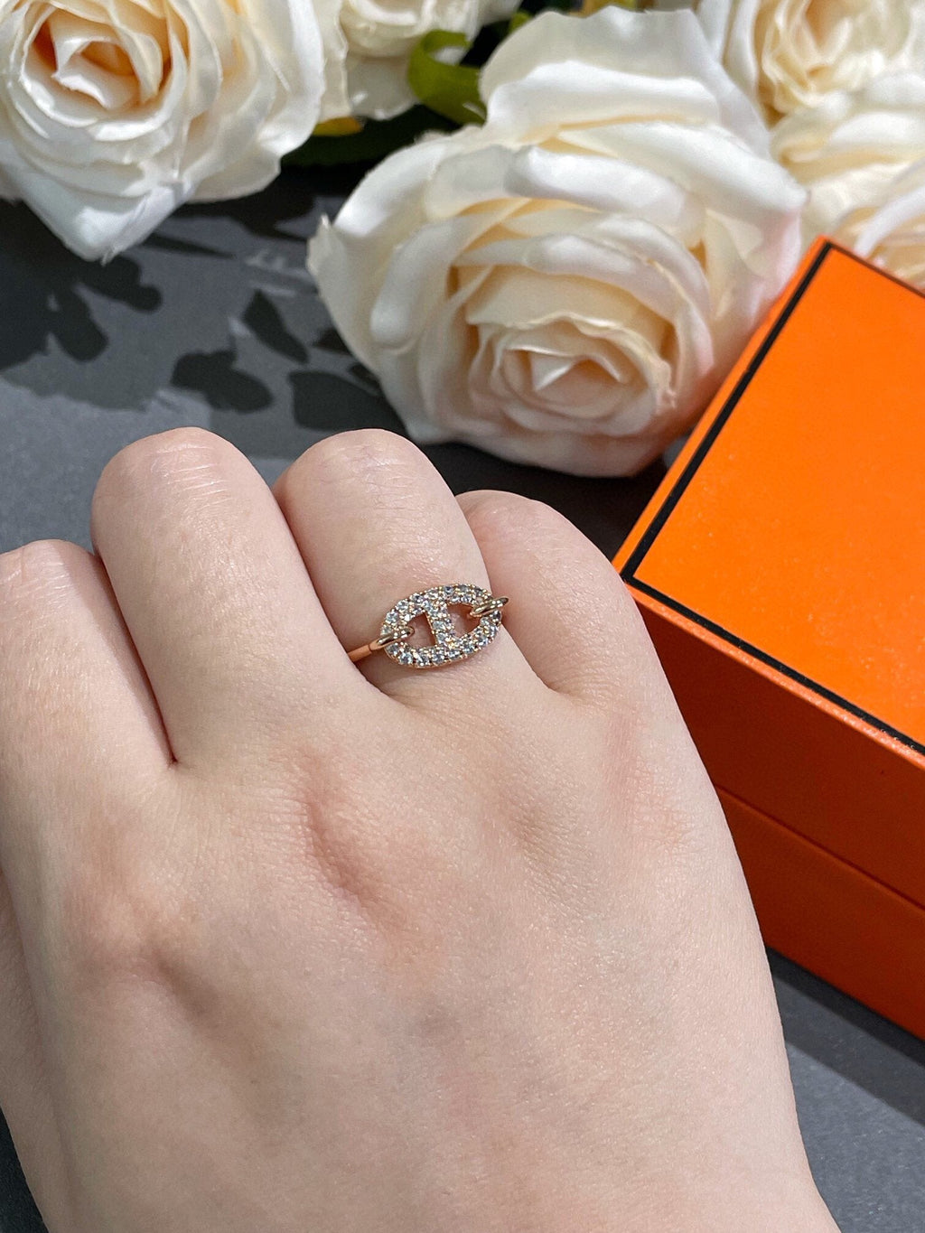 Hermes Ronde Small Cubic Zirconia Ring