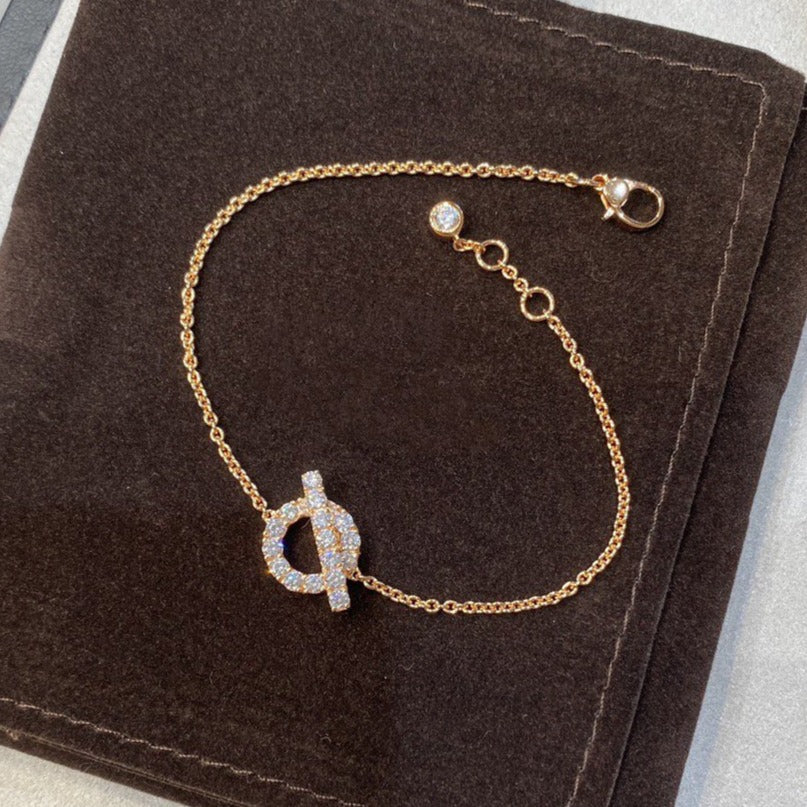 Hermes Finesse Pink Gold Cubic Zirconia Bracelet