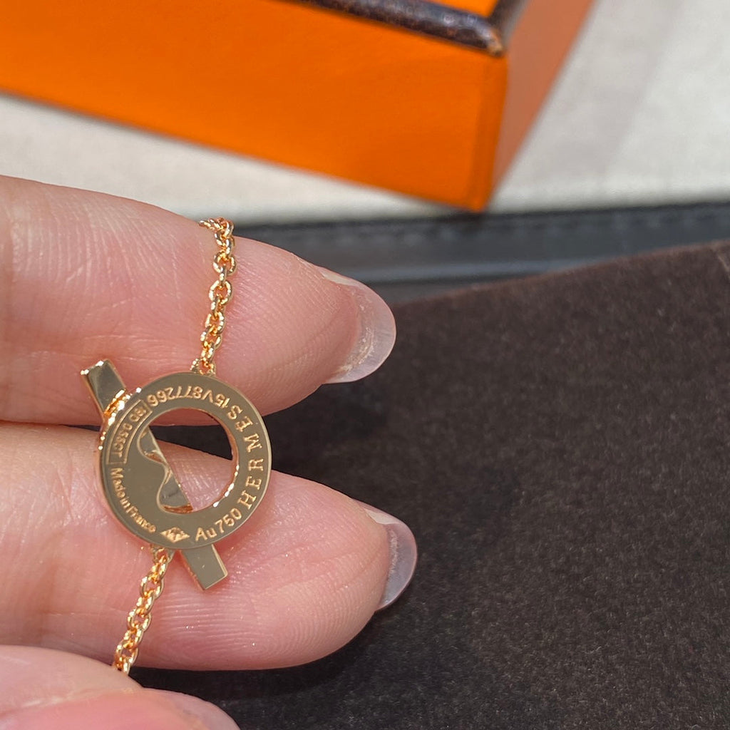 Hermes Finesse Pink Gold Cubic Zirconia Bracelet
