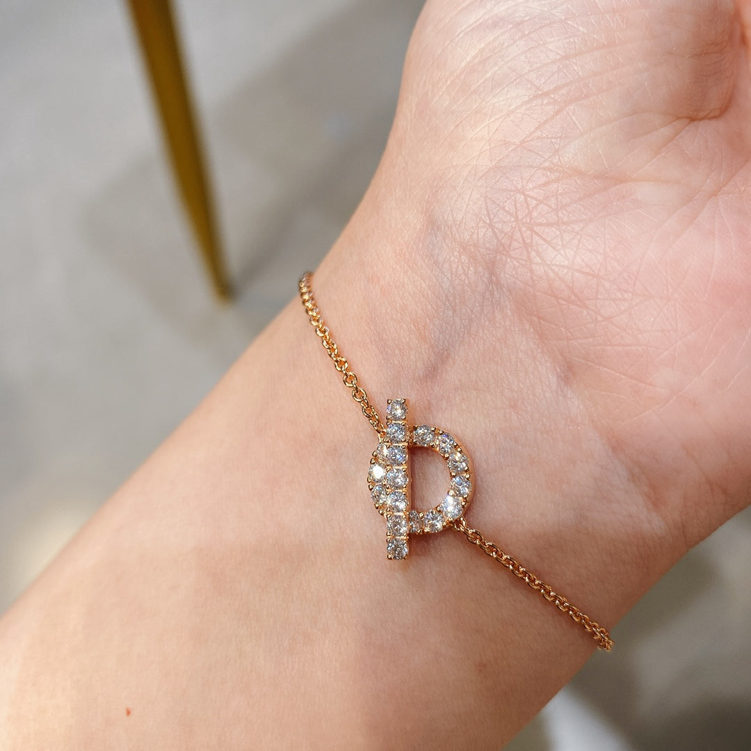 Hermes Finesse Pink Gold Cubic Zirconia Bracelet