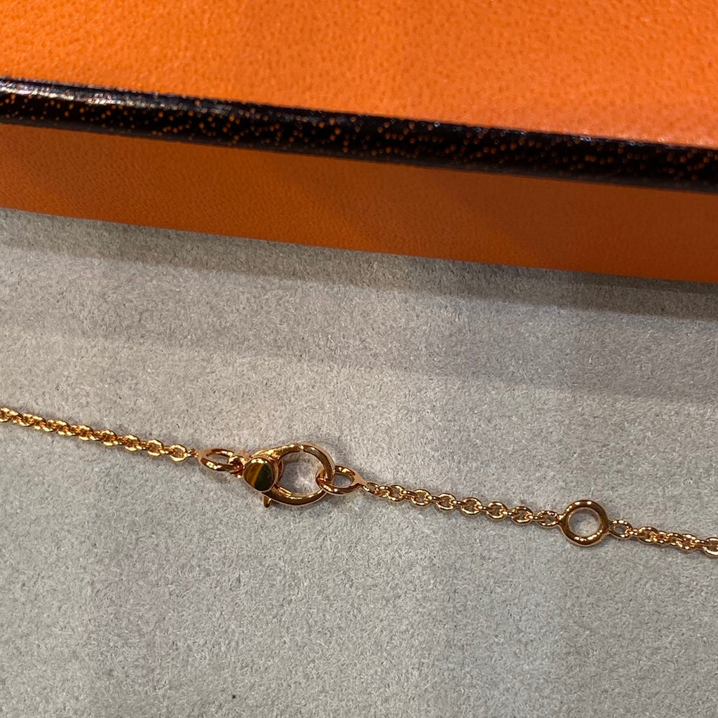 Hermes Finesse Pink Gold Cubic Zirconia Necklace