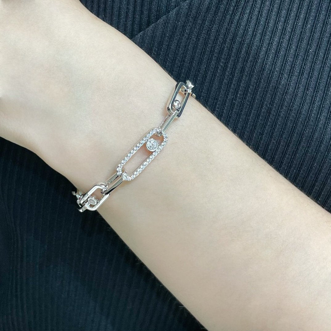 Messika Move Chain Link Silver Cubic Zirconia Bracelet