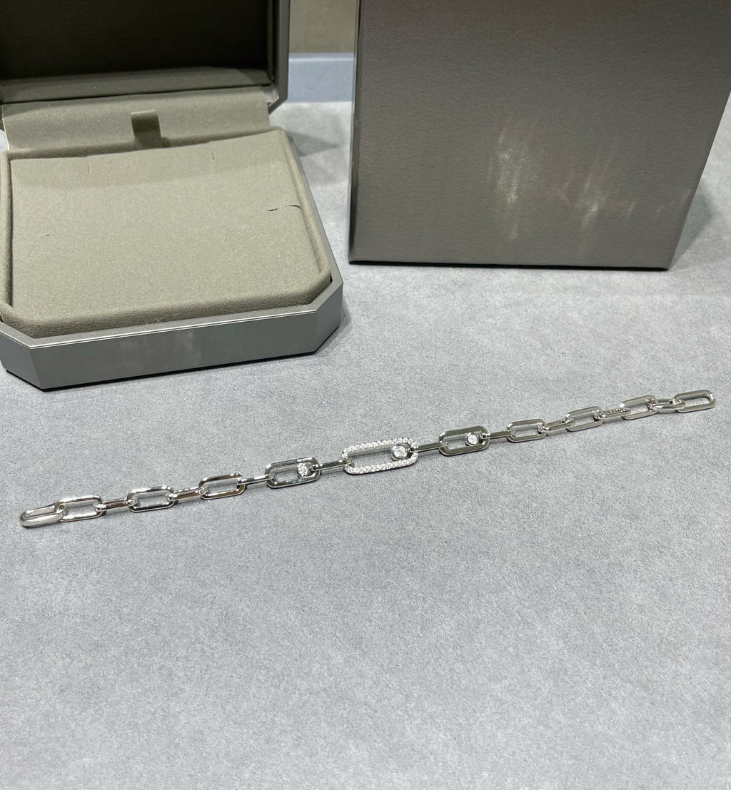 Messika Move Chain Link Silver Cubic Zirconia Bracelet