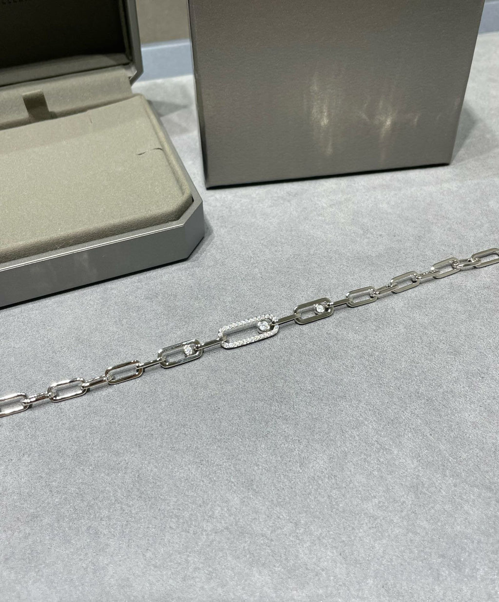 Messika Move Chain Link Silver Cubic Zirconia Bracelet