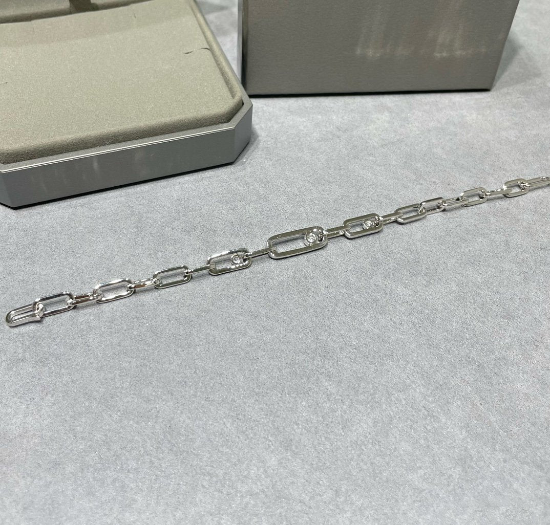 Messika Move Chain Link Silver Cubic Zirconia Bracelet
