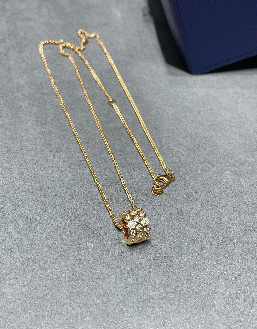 Chaumet Bee Love Cubic Zirconia Paved 3 Row Necklace