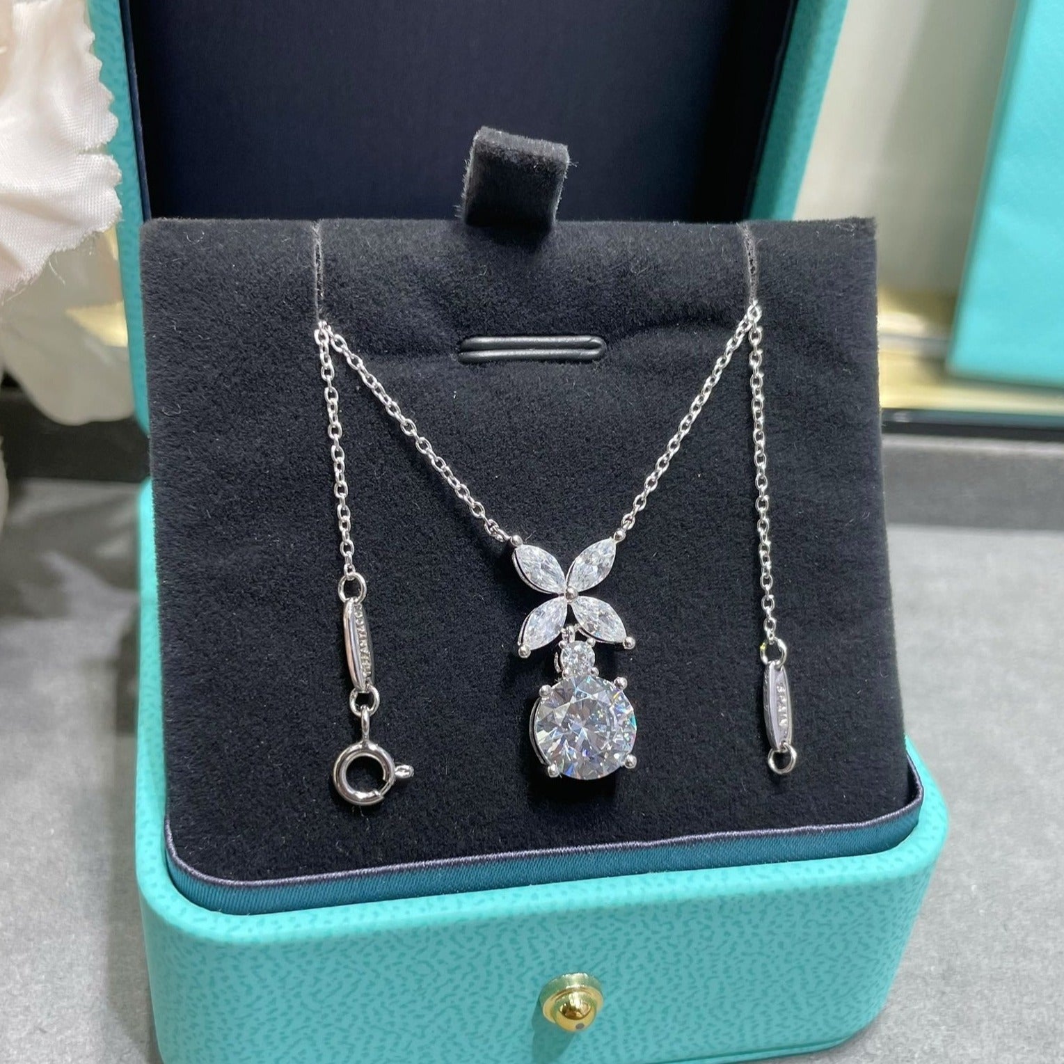 Tiffany Victoria Pendant Silver Cubic Zirconia Necklace