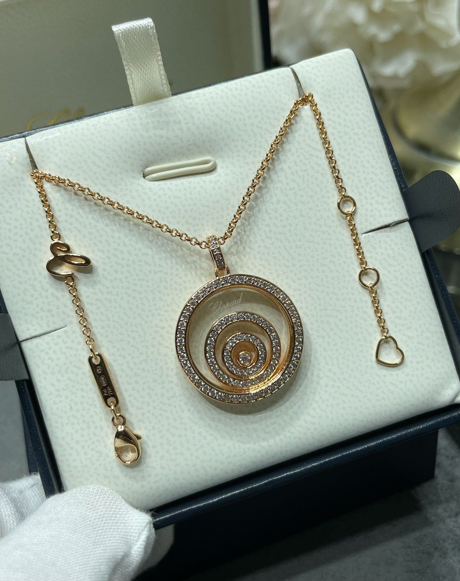 Chopard Happy Spirit Cubic Zirconia Paved Necklace