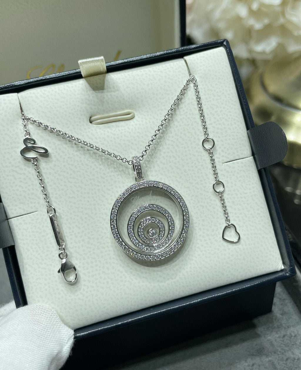 Chopard Happy Spirit Cubic Zirconia Paved Necklace