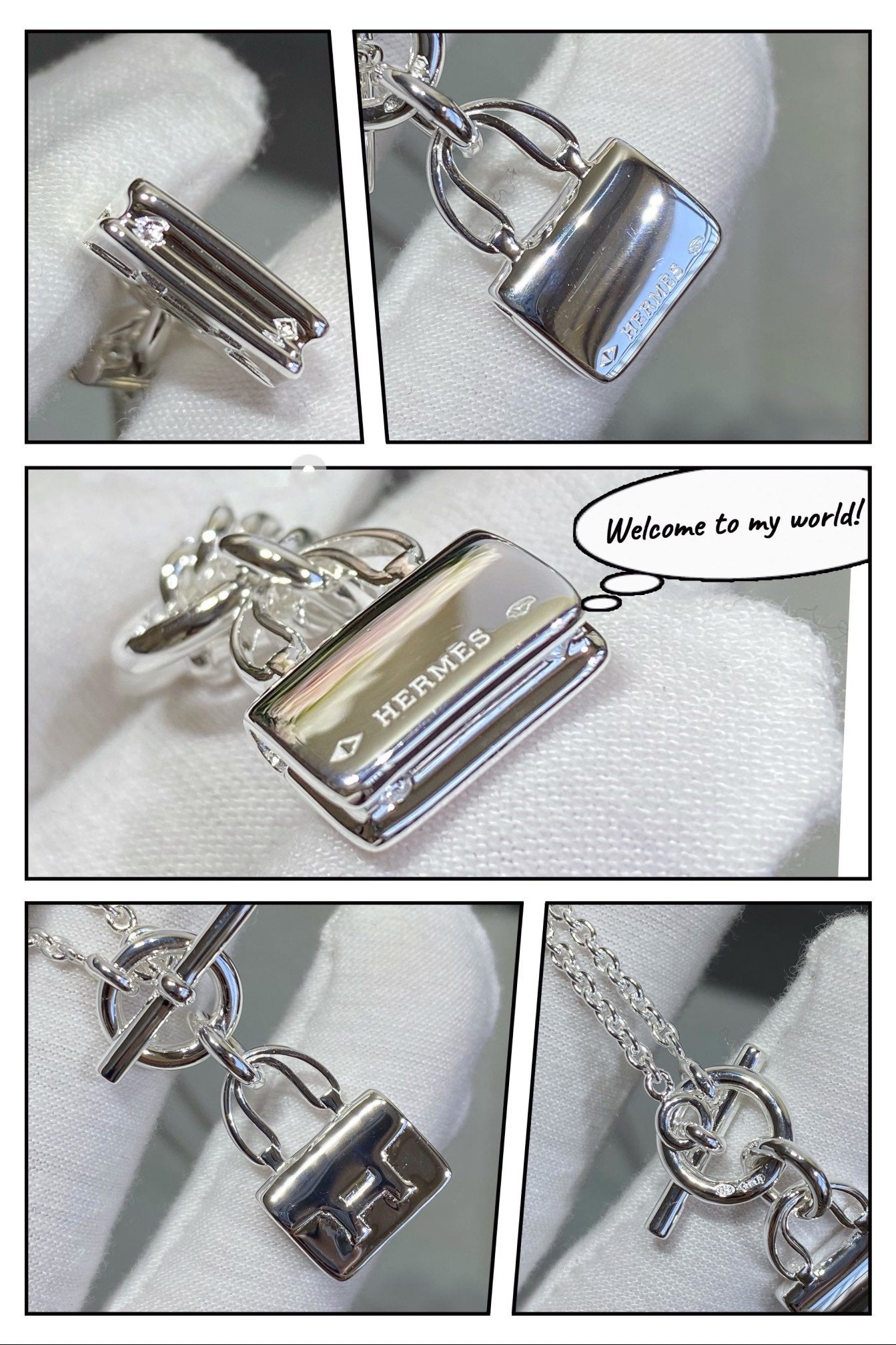 Hermes Constance Pendant Silver Necklace