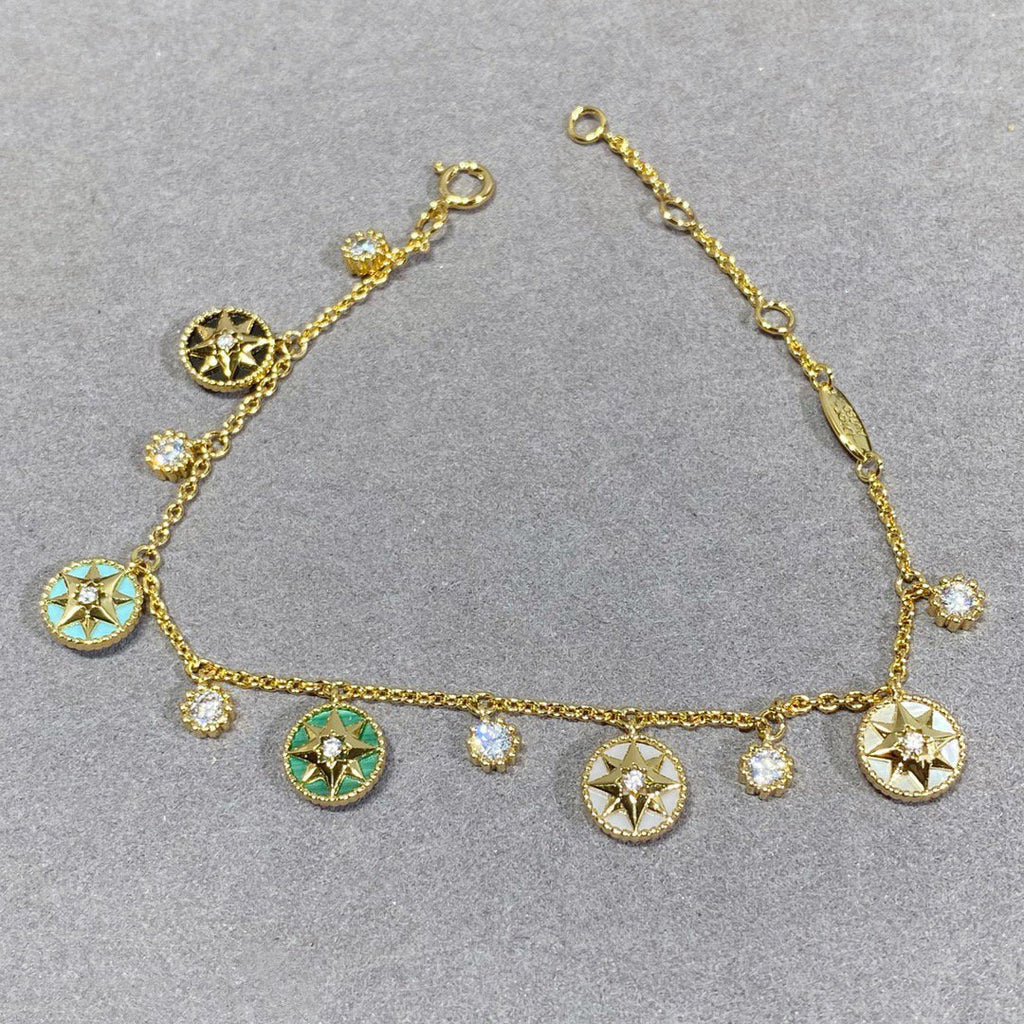 Dior Lucky Star Multi Color 5 Motif 6 Cubic Zirconia Bracelet