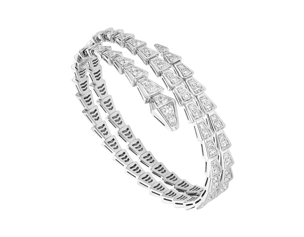 Bvlgari Serpenti Bracelet Silver Cubic Zirconia Double Row