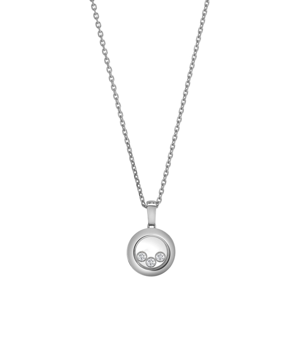 Chopard Happy Pendant Silver 3 Cubic Zirconia Necklace
