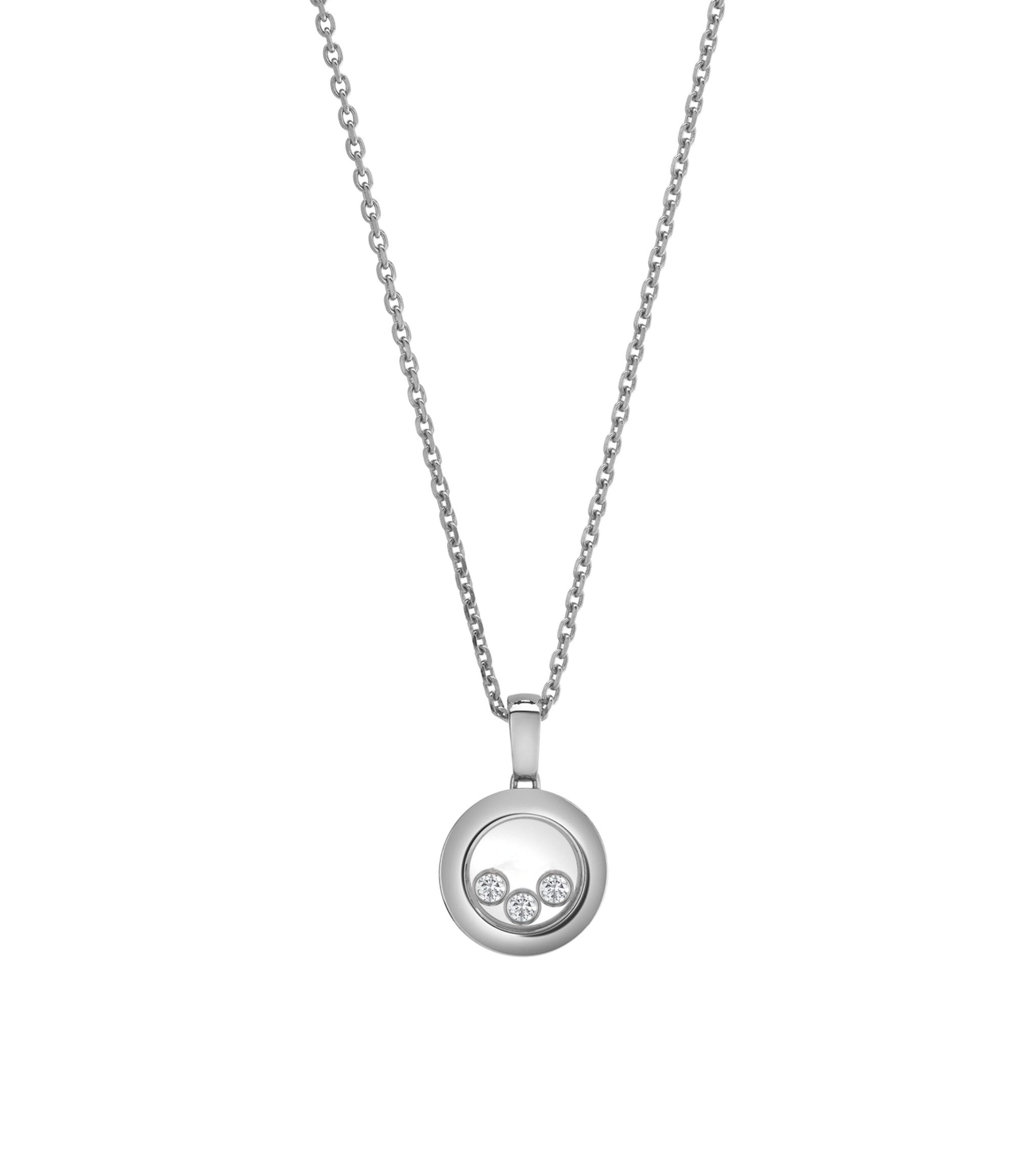 Chopard Happy Pendant Silver 3 Cubic Zirconia Necklace