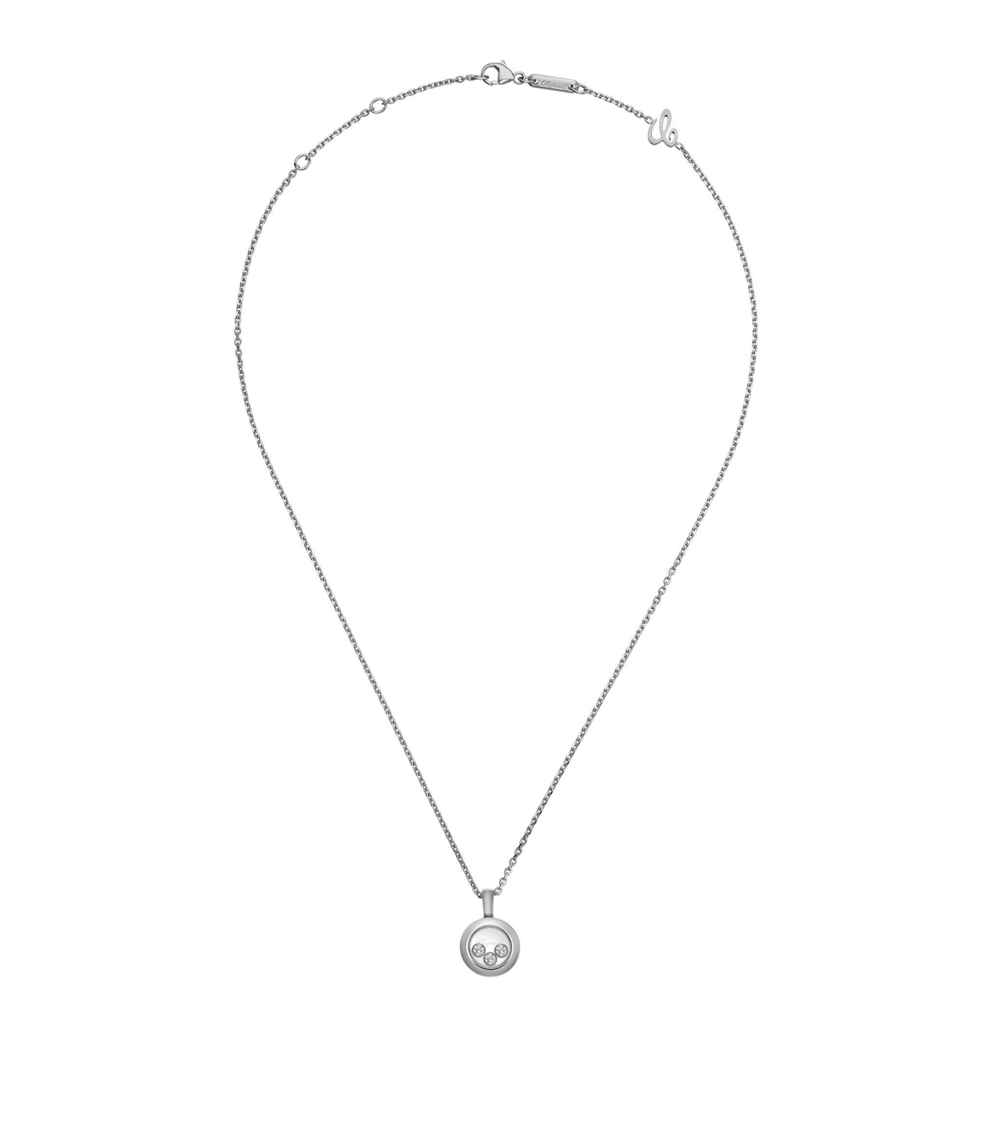 Chopard Happy Pendant Silver 3 Cubic Zirconia Necklace