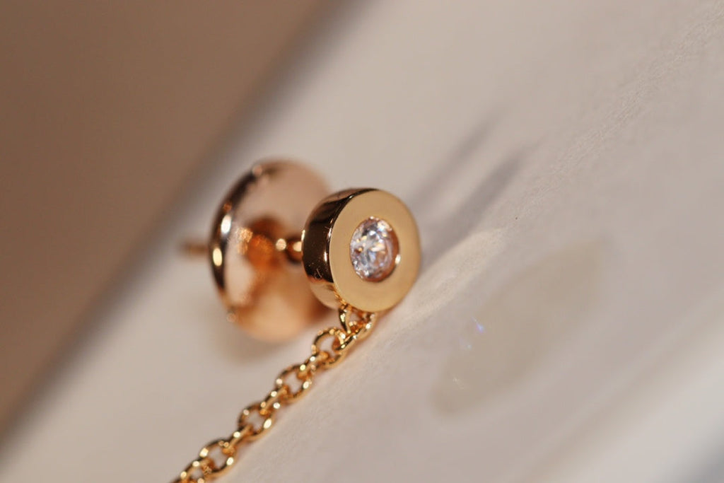 Bvlgari Earrings Drop White Pink Gold
