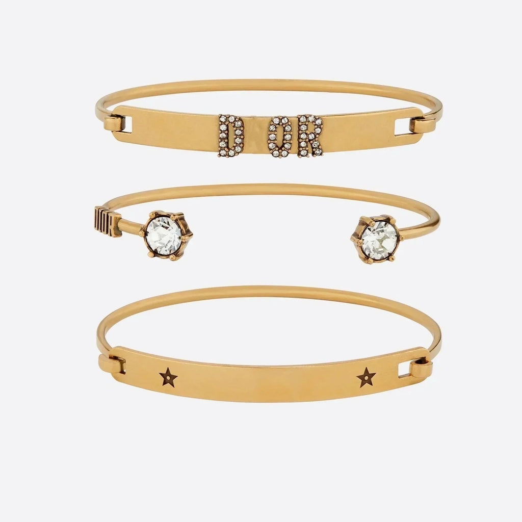 Dior D Evolution Bracelet Set Antique Gold-Finish Metal