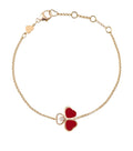 Chopard Happy Heart Carnelian Bracelet Pink Gold Cubic Zirconia