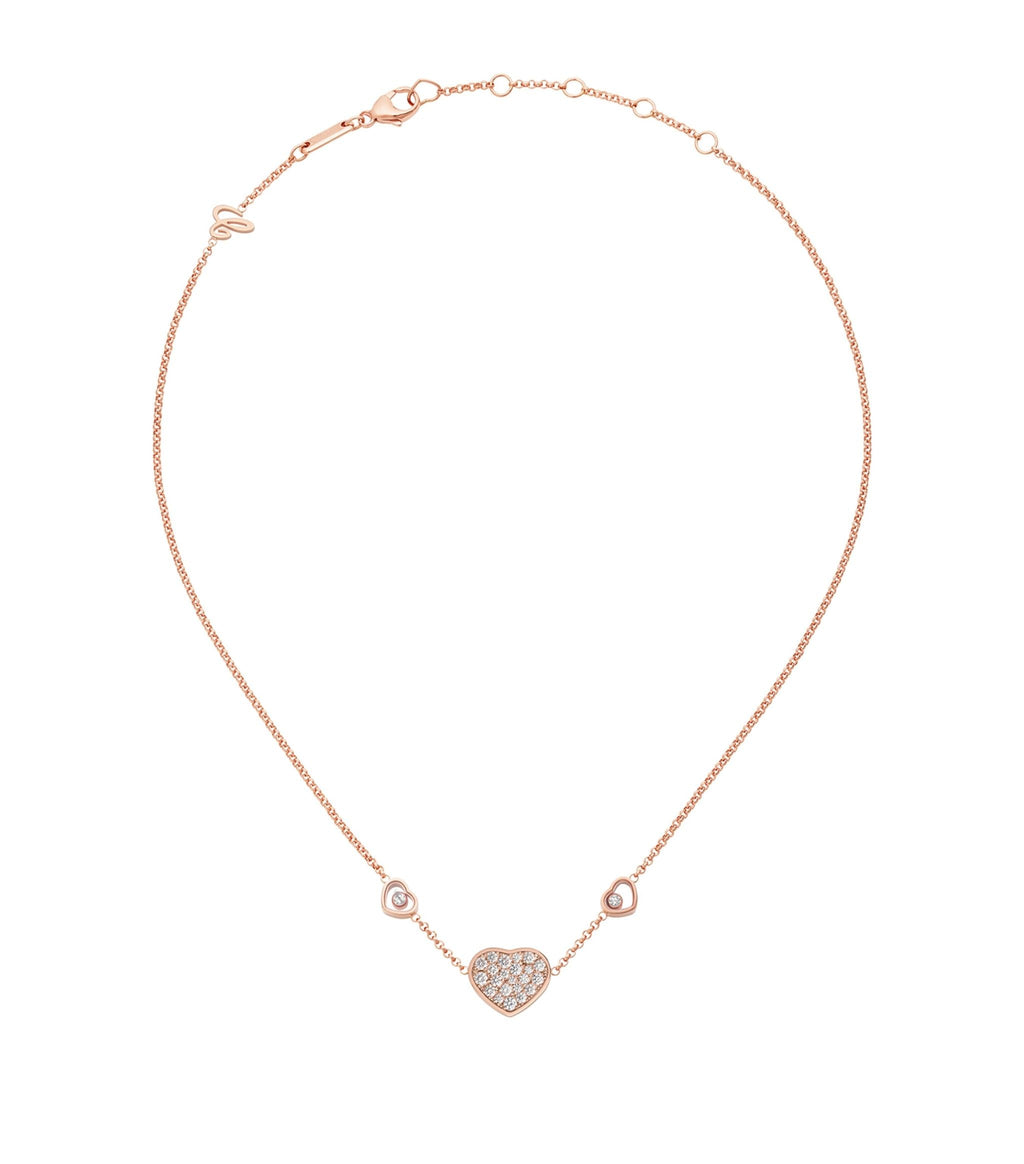 Chopard Happy Heart Necklace 3 Motifs Cubic Zirconia