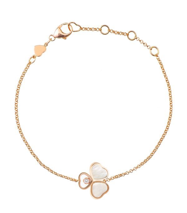 Chopard Happy Heart MOP Bracelet Pink Gold Cubic Zirconia