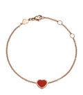 Chopard Happy Heart Carnelian Pink Gold Bracelet Cubic Zirconia