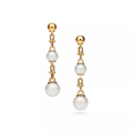 Tiffany Triple Drop Link Earrings Gold with Freshwater Pearls