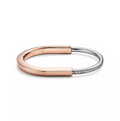 Tiffany Lock Bracelet Rose and White Gold Cubic Zirconia