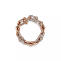 Tiffany Hardwear Large Link Pink Gold Paved Cubic Zirconia Bracelet