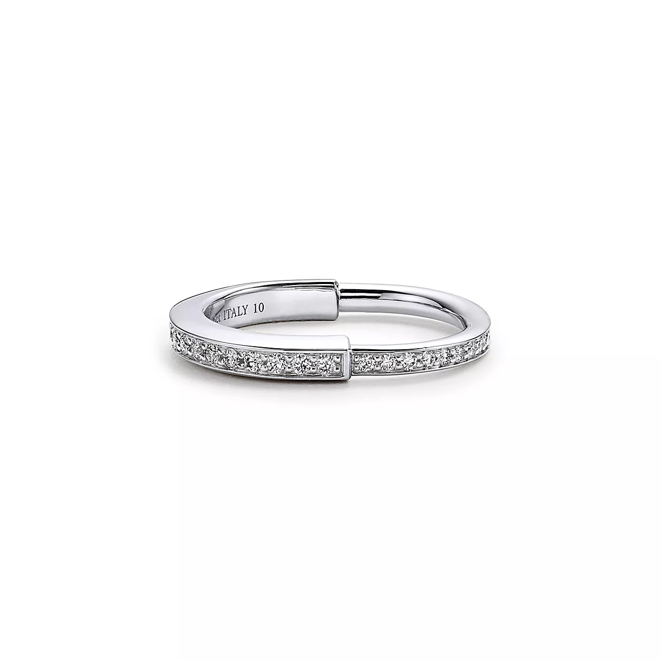 Tiffany Lock Ring Cubic Zirconia Paved
