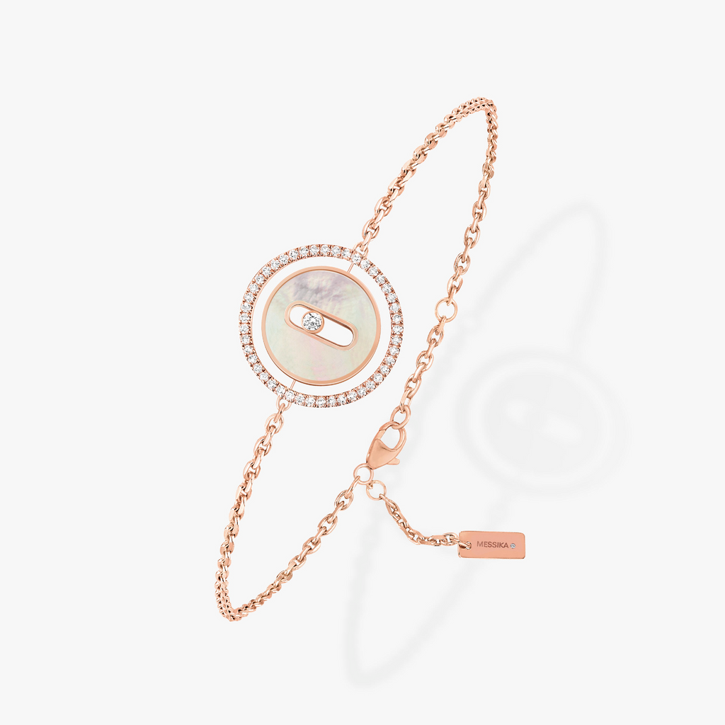 Messika Lucky Move White Mother of Pearl Pink Gold Cubic Zirconia Bracelet