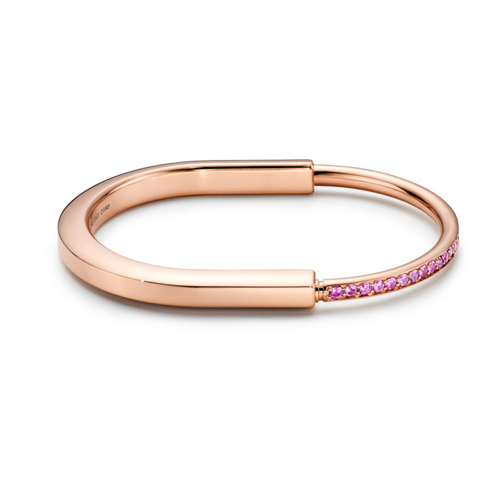 Tiffany Lock Bracelet Rose Cubic Zirconia Pink Gold